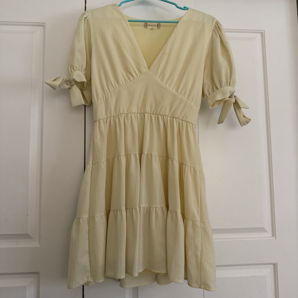 Altar'd State Baby Yellow Textured Dress
